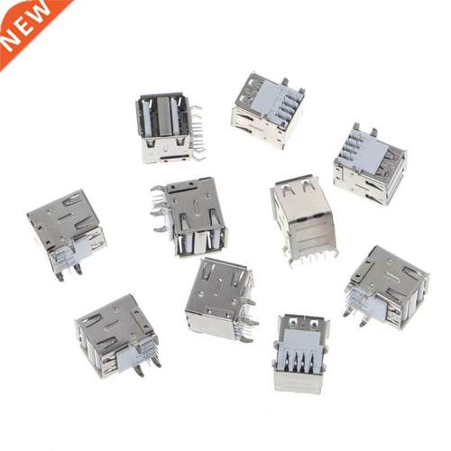 10 Pcs USB 2.0 Female Type A 8-Pin DIP Right Angle Jack Sock