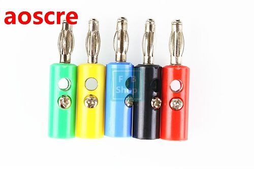 5pcs 4mm Banana Plug Connector Jack Screw-type Banana Head B