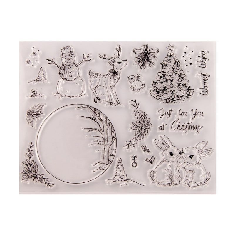Snowman Rabbit Silicone Clear Seal Stamp DIY Scrapbooking Em