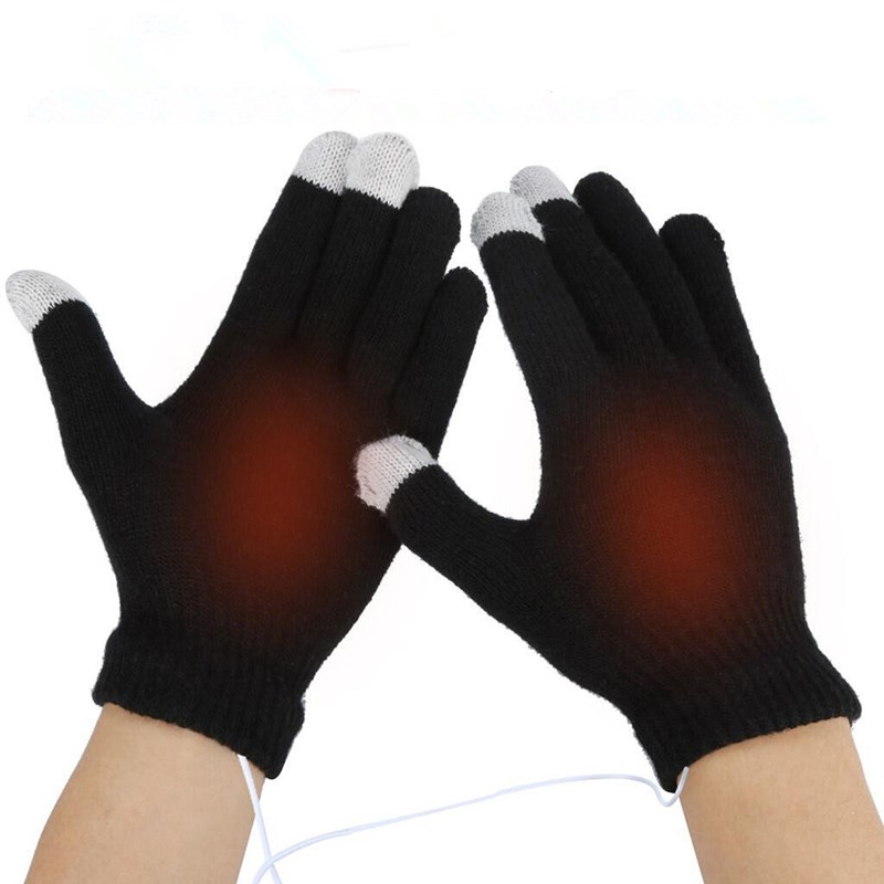 Winter Fashion Thick Knitted Electric Heating Gloves Warm 模玩/动漫/周边/娃圈三坑/桌游 古风/国风罩衫 原图主图