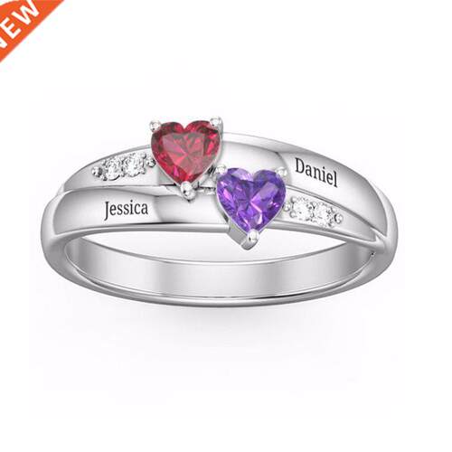 Costume Letter Engagement Ring With Stone Crystal Custom Nam