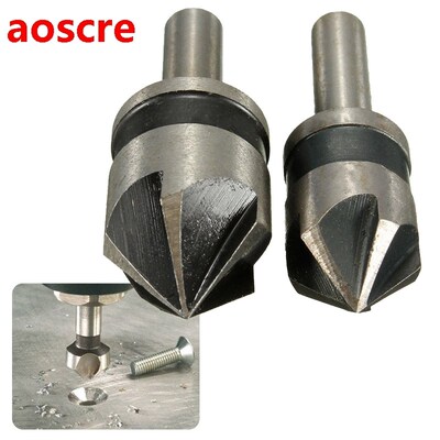 2PC 1/4 Shank 82 Degree Point Angle Countersink Chamfer Cutt