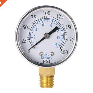 0-14 Bar Air Oil Water Pressure Gauge 1/4 NPT 0-200PSI Mano