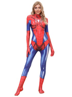 Women's Latest Red and Blue Spiderman Superhero Party Co