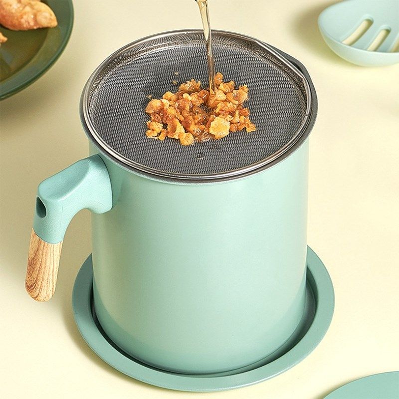 7l oil strainer pot storage grease keeper for kitchen,grea