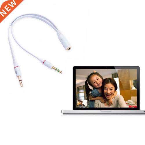 .5mm Audio Mic Y Splitter Cable Headphone Female to 2 Male