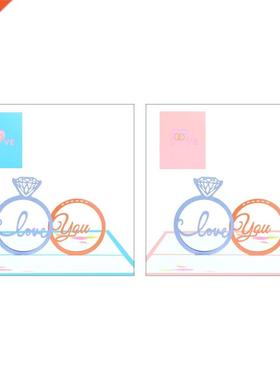 3D Diamond Ring Paper Card Valentine's Day Love Bles