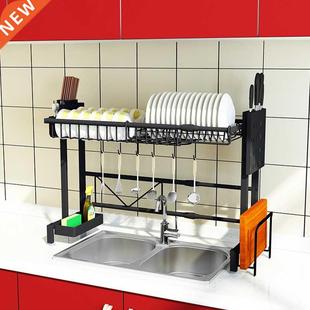 1/2Tier Multi-use Stainless Steel Dishes Rack Dual Sink Drai