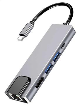 5 In 1 Type C Hub USB 3.0 Rj45 Lan Aluminum Alloy Gigabit Et