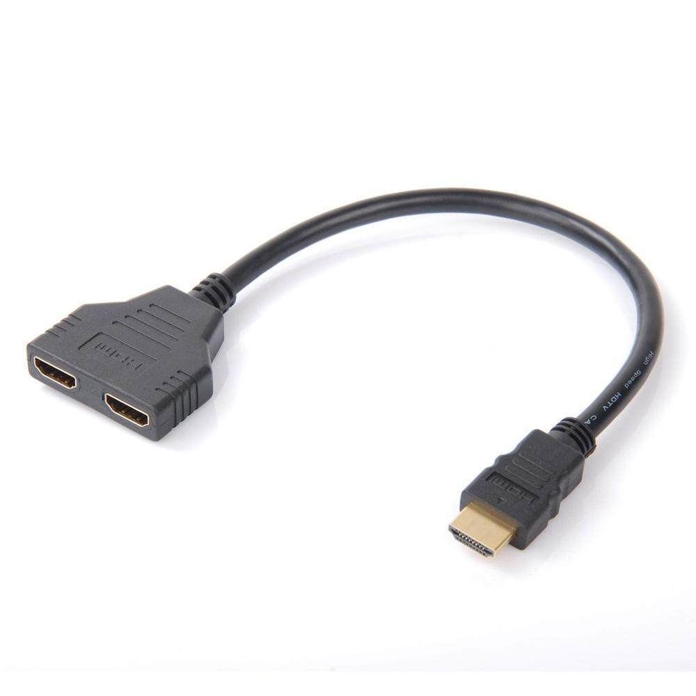1 In 2 Out Hdmi Converter Connect Cable Cord 2 Dual Port Y S