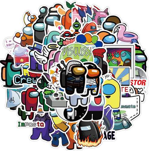 102PCS Game Among Us Sticker Lap Mobile Phone Skateboard