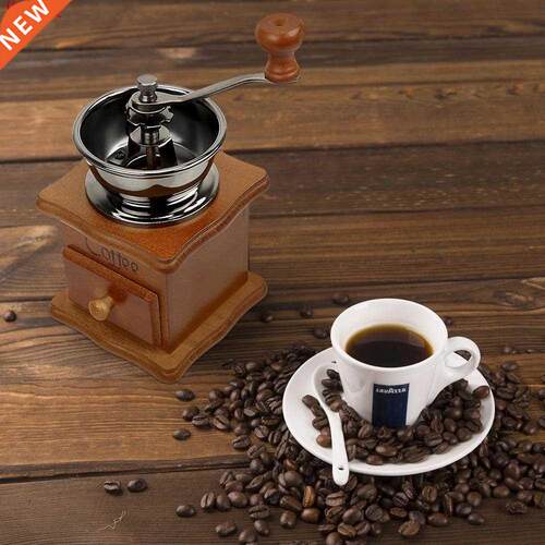 Ceramic Millstone Coffee Bean Burr Mill Classical Wooden Han