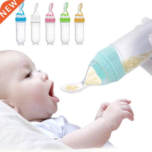 90ML Safe Newborn Baby Feeding Bottle Toddler Silicone Squee