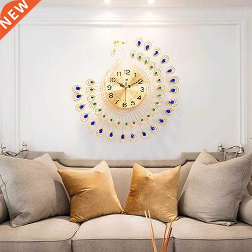 5x5cm Large Gold Diamond peacock Wall Clock Metal Watch fo