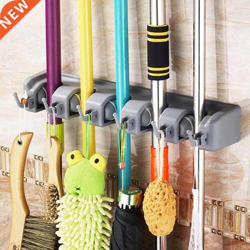 Brush Broom Holder Kitchen Organizer Wall Mounted Storage Ra