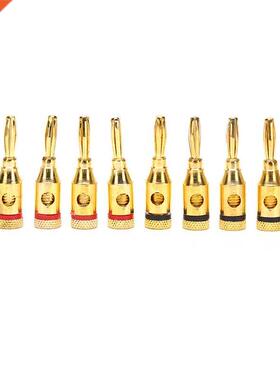 10Pcs 4mm 24k Gold-Plated Musical Cable Wire Banana Plug Aud