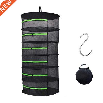 Drying Rack Hanging Net Dryer 6 Layer 2Ft Black Collapsible