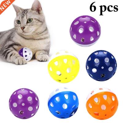 6pcs Toys for Cats Ball with Bell Ring Playing Chew Rattle S