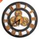 Numeral Wall Clock 38Cm Wood Roman Vintage Deco Nordic