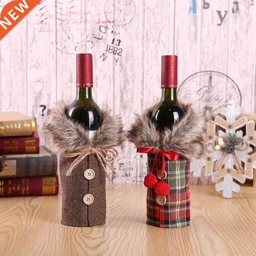 2019 Christmas Sweater Wine Bottle Cover Caps Case Cotton Ho