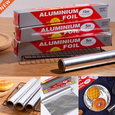 1Roll 5/10M Food Grade Outdoor Barbecue Aluminum Foil Househ