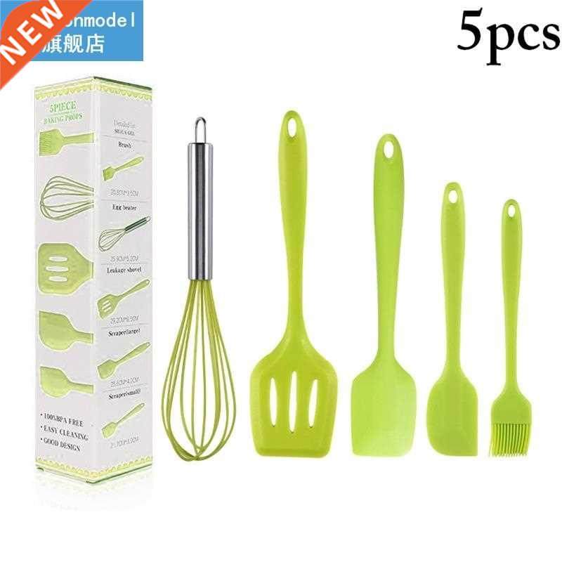 5pcs cooking utensil set heat resistant food grade silicone