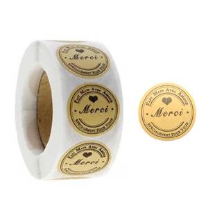 500pcs Kraft Gracias Spanish Thank You labels Stickers Handm