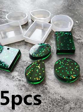 5pcs Round Sque Oval Waterdrop Rectangle Shape Hole Silico