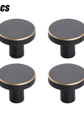 4Pcs Solid Brass Cabinet Drawer Knob Pull Handle Black Cupbo