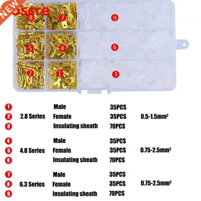 420Pcs 2.8/4.8/6.3mm Male Female Spade Connectors Wire Crimp