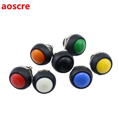 1Pcs 2Pin Mini Switch 12mm 1A waterproof switch pbs33b 12v m