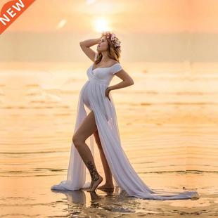 Sweet art Chiffon Maternity Bodysuits Dresses Summer Pregn