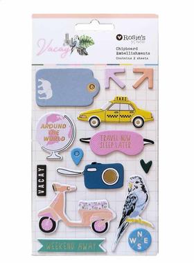 CRZCrafter Chipboard Stickers Embellishments Foil Design Se
