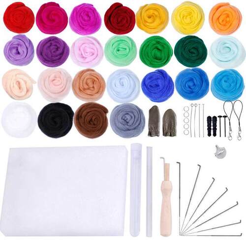 25 Cors Wo Felt Roving Wo Felting To Kit Fiber Mater