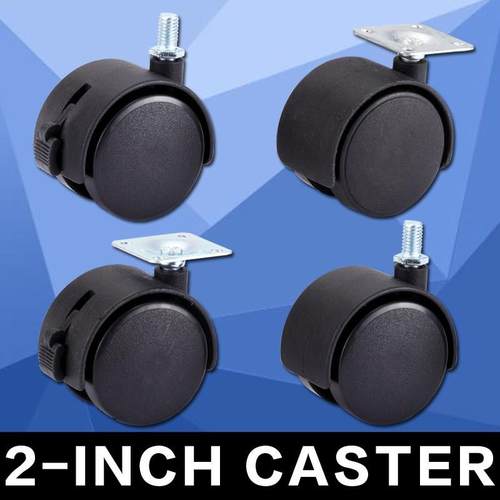 Chair Wheel Caster 48mm M8 Screw/Plate Swivel Castor 2 inch