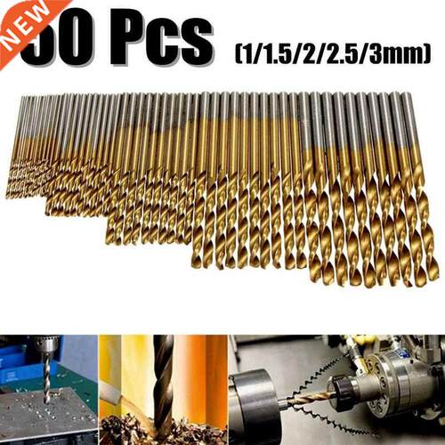 Hot Sale 50pcs Titanium Coated Drill Bit HSS High Speed Stee