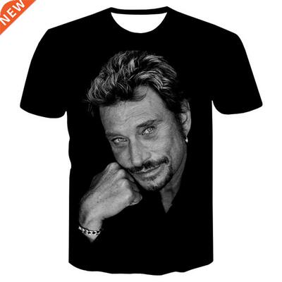 3D Printed Johnny Hallyday T-shirt Unisex Summer Fashion Cas