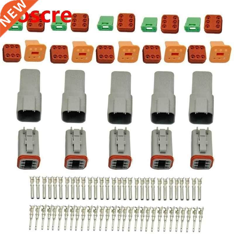 5 Kit 6 Pin Way DT Series Connector Gray Receptacle IP67 Wat