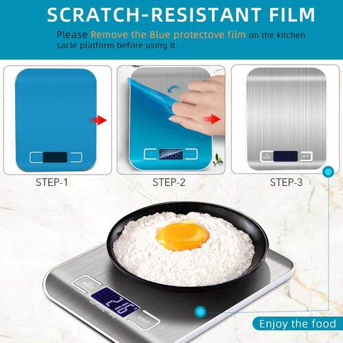 Digital Kitchen Scale, LCD Display 1g/0.1oz Precise Stainles