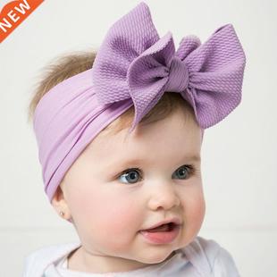 Topknot Headband Elaic Big Nylon Girls Bow Baby Solid for