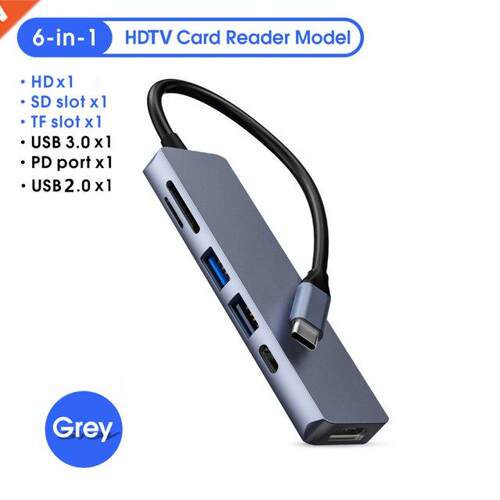 High Speed 5Gbps USB C HUB with PD 3.0 100W Fast Charger 6 i