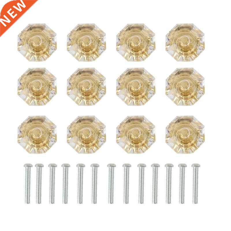 12PCS Clear Acrylic Diamond Shape Knob Cupboard Drawer Pull