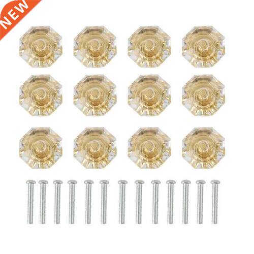 12PCS Clear Acrylic Diamond Shape Knob Cupboard Drawer Pull