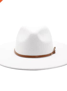 Quality Big edge wool Fedora Hat Women Men Imitation Wool Fe