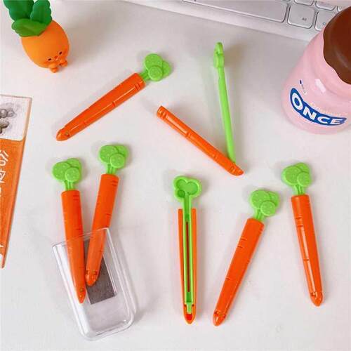 5 Pcs Portable Kitchen Snacks Sealer Carrot Closure Pocket B