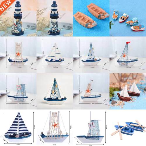 Marine Nautical Creative Sailboat Mode Room Decor Figurines