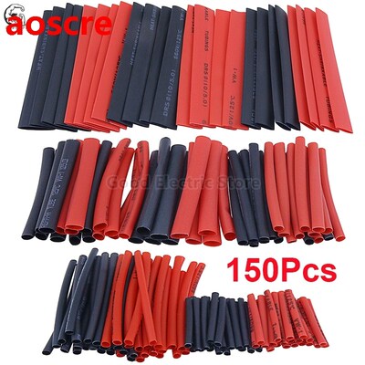 150pcs/Bag Red black heat shrinkable tube various heat shrin