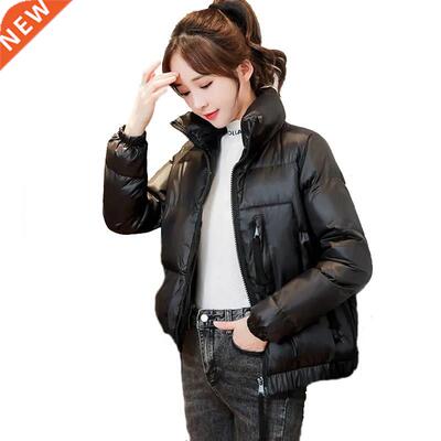 2020 Cotton Glossy Down Coat Women Loose Winter Warm Padded
