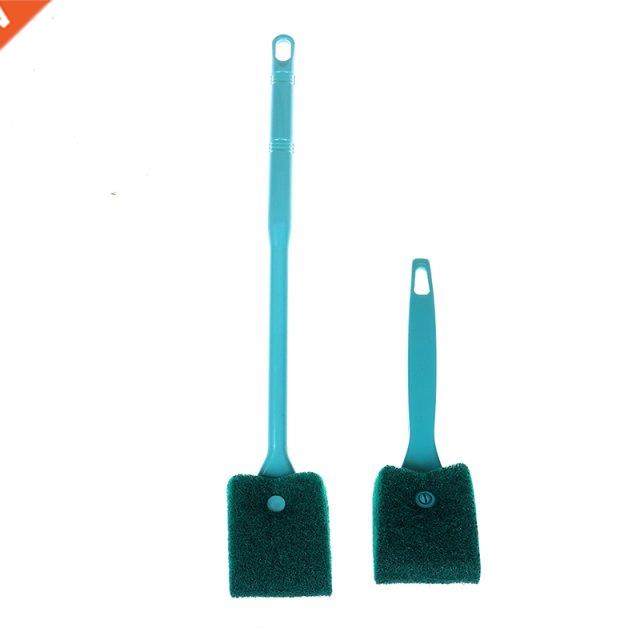 2 Head Cleaning Brush Plastic Sponge Aquarium Glass Algae Cl