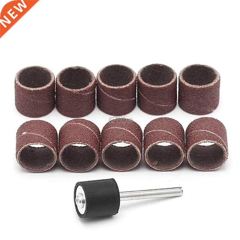 10 Pcs 12.5mm Grit 80# Sanding Bands +3.17mm Mandrel Rotary